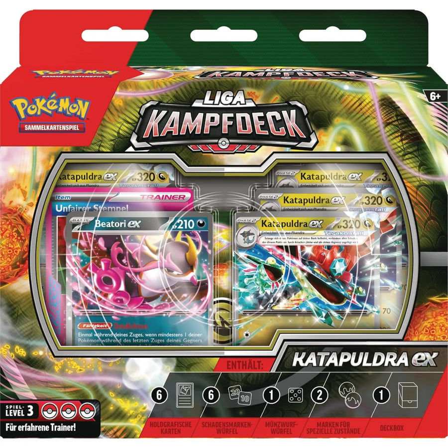 Pokémon TCG Liga-Kampfdeck Katapuldra EX – Turnierfertiges Deck mit zwei Foilkarten und Zubehör