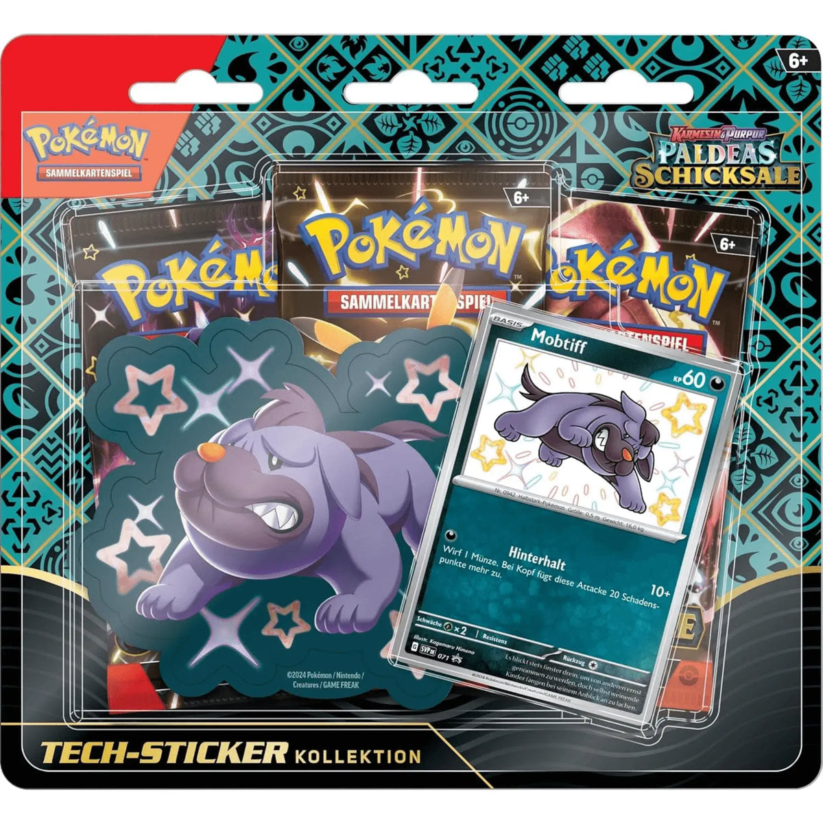 Pokémon Tech-Sticker Kollektion Paldeas Schicksale Mobtiff Promokarte