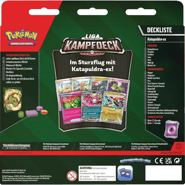 Rückseite des Liga-Kampfdecks Katapuldra EX – Deckliste, Strategietipps und Spielinformationen für Profis