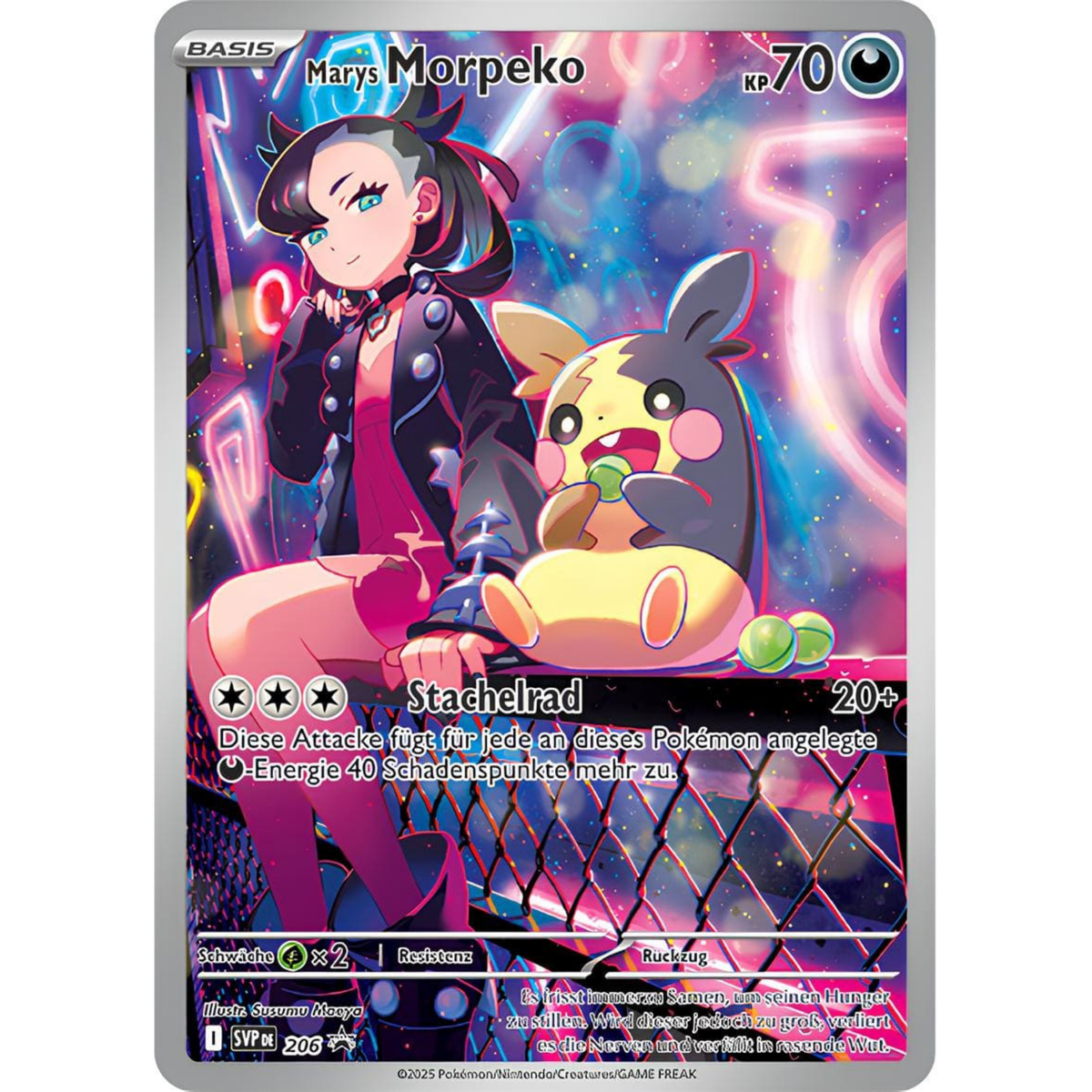Exklusive Promokarte Marys Morpeko – stylisches Artwork aus dem Kampfdeck-Set