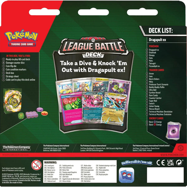 Rückseite des Pokémon Dragapult EX League Battle Decks – vollständige Deckliste und strategische Highlights
