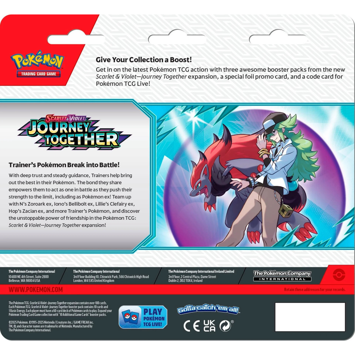 Pokemon Journey Together 3-Pack Blister Scrafty