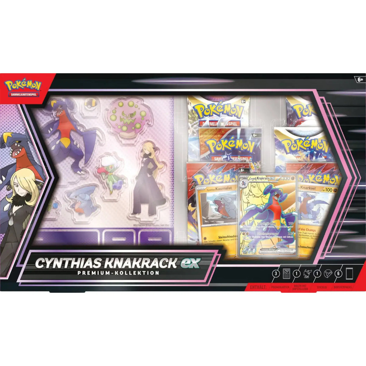 Pokémon TCG Cynthias Knakrack EX Premium-Kollektion – Box mit Boosterpacks, Promokarten und Zubehör