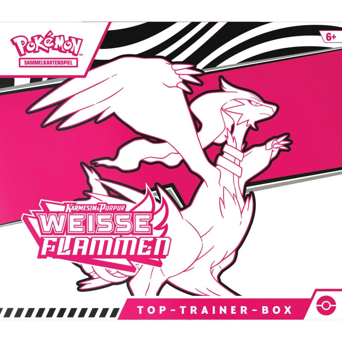 Kartenhülle oder Deckbox mit Reshiram aus der Weiße Flammen Top-Trainer-Box