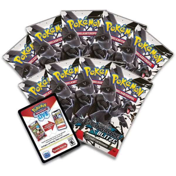 Boosterpacks der Schwarze Blitze Edition – enthalten in der Pokémon Top-Trainer-Box