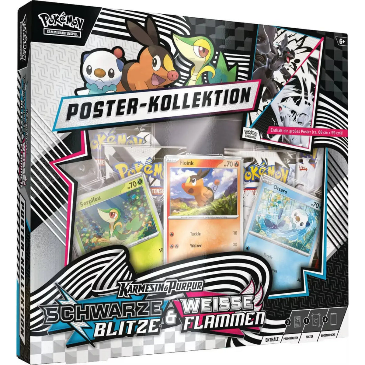 Pokémon Schwarze Blitze & Weiße Flammen Poster‑Kollektion Verpackung – Boosterpacks & Promokarten