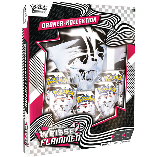 Pokémon TCG Ordner-Kollektion Weiße Flammen – Box mit Boosterpacks und Sammelordner